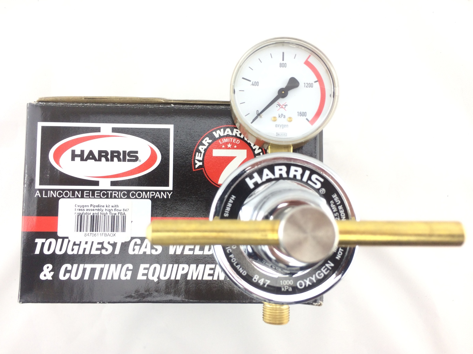 HaHarris 847 Series Oxygen pipeline regulator kit w/ brass assembly 0