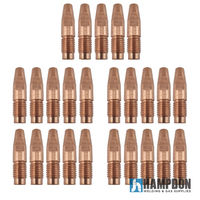 25 Pack of 0.8mm Fronius Style MIG Contact Tips - M10 x 10 x 0.8mm 