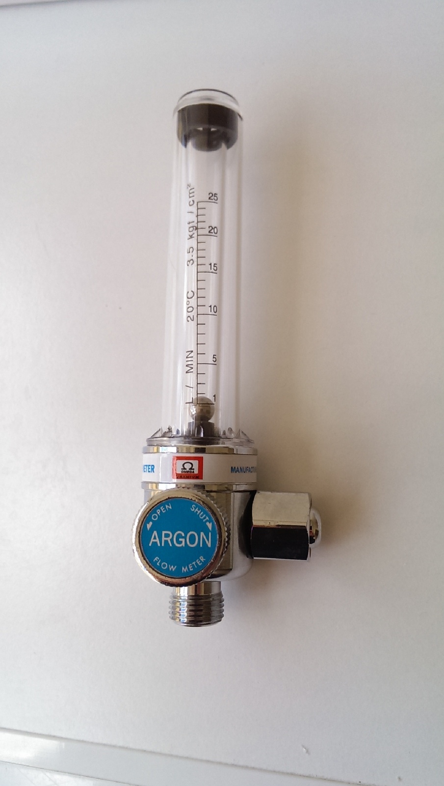 Argon Flow meter 0 25 LPM Chrome Premium Flowmeter