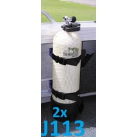 NobleFix Curved Bottle Brackets with 1200mm Strap - 1200mm straps will suit a 45kg LPG gas bottle.