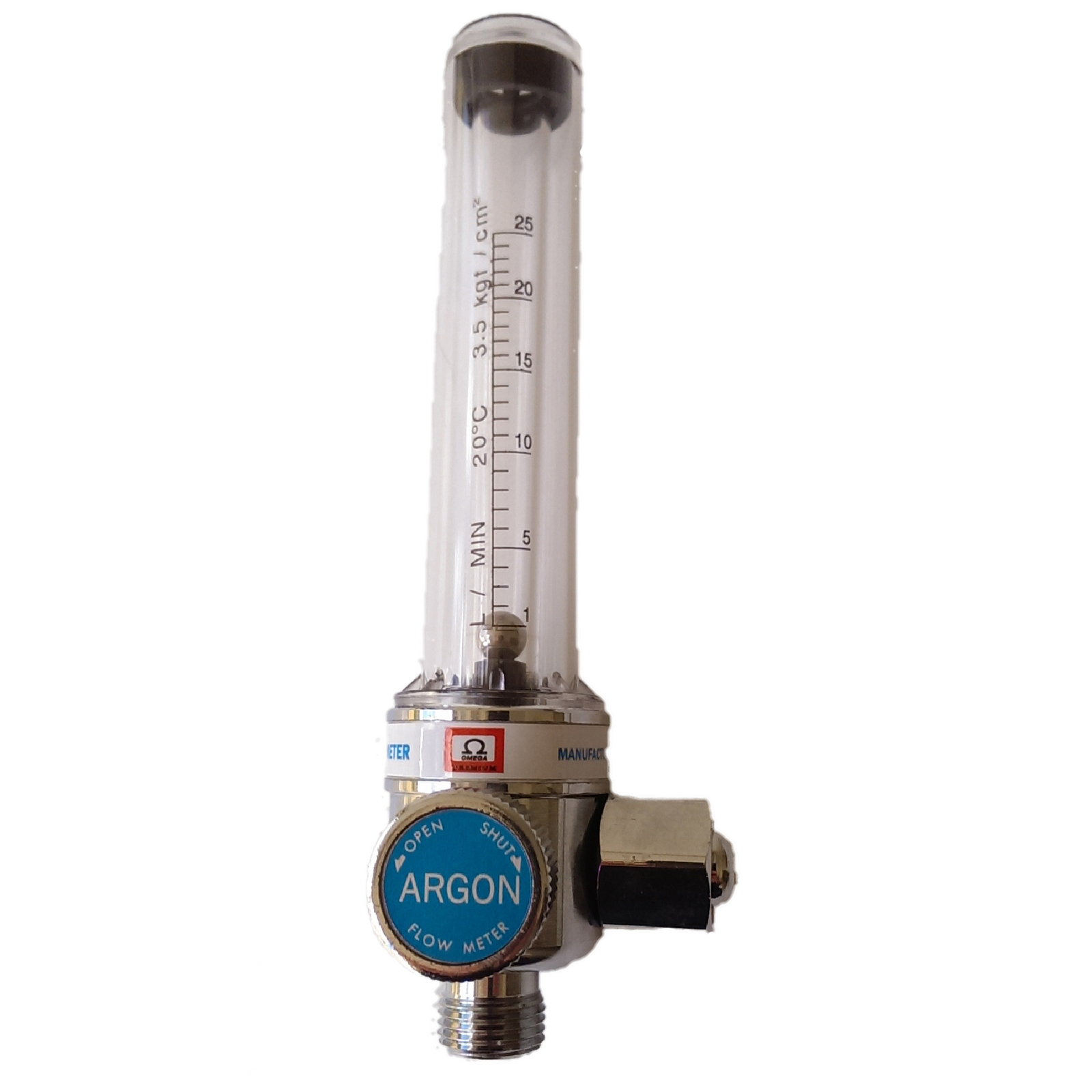 Argon Flow meter 0 25 LPM Chrome Premium Flowmeter