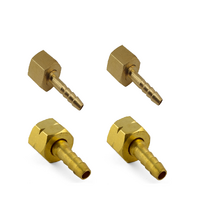 4 Pack OXY/Fuel Regulator Brass Barb fittings for 5mm Hose 5/8 UNF Regulator LH/RH  - Nut and Barb