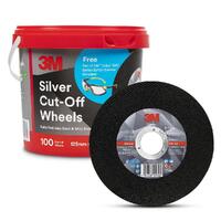 3M 125mm x 1mm x 22.23mm Silver 71251 Cutting Disc Wheel (100 pack) Bucket with Solus 1000 Series Safety Eyewear