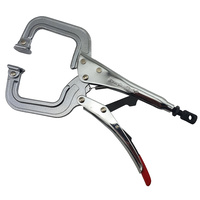 Strong Hand Locking C-Clamp Pliers 280mm Long with Swivel Pad Ends
