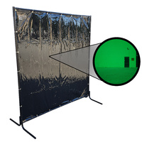 COBRA 1.8 x 1.8m Green Welding Curtain / Screen and Heavy Duty Tube Frame Combo
