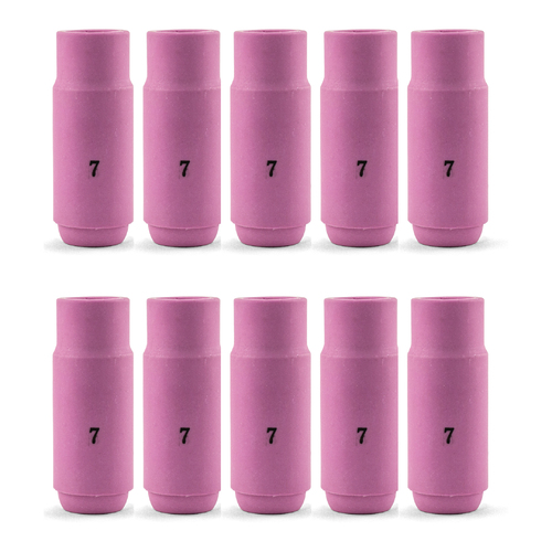 TIG Ceramic Cup / Nozzle #7 -  10 Each- WP-17 / 18 / 26