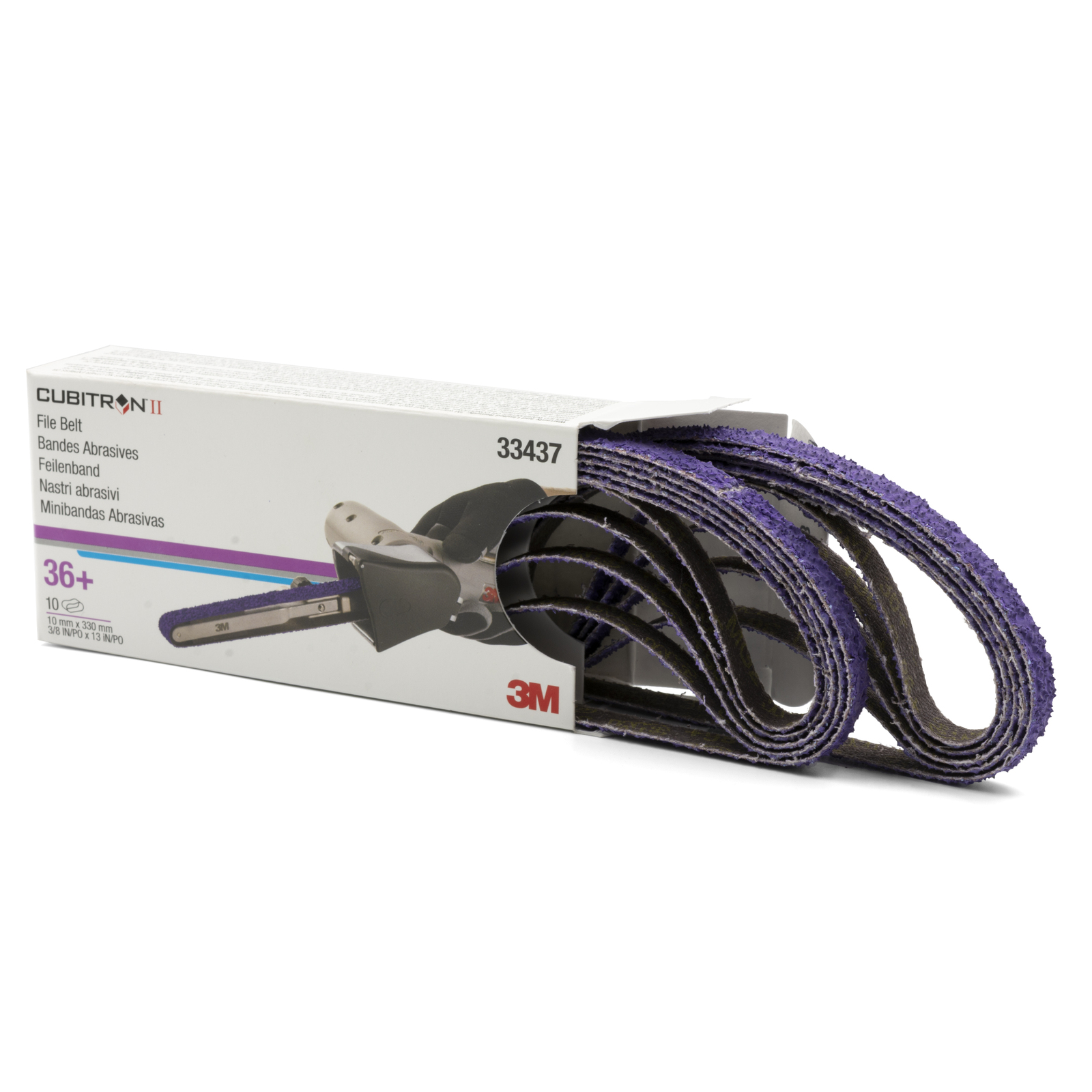 3M Cubitron 2 II 36 Grit File Belt 10mm X 330mm 33437 786F 10 Pack 3M Cubitron 2 II 36 Grit File Belt 10mm X 330mm 33437 786F 10 Pack