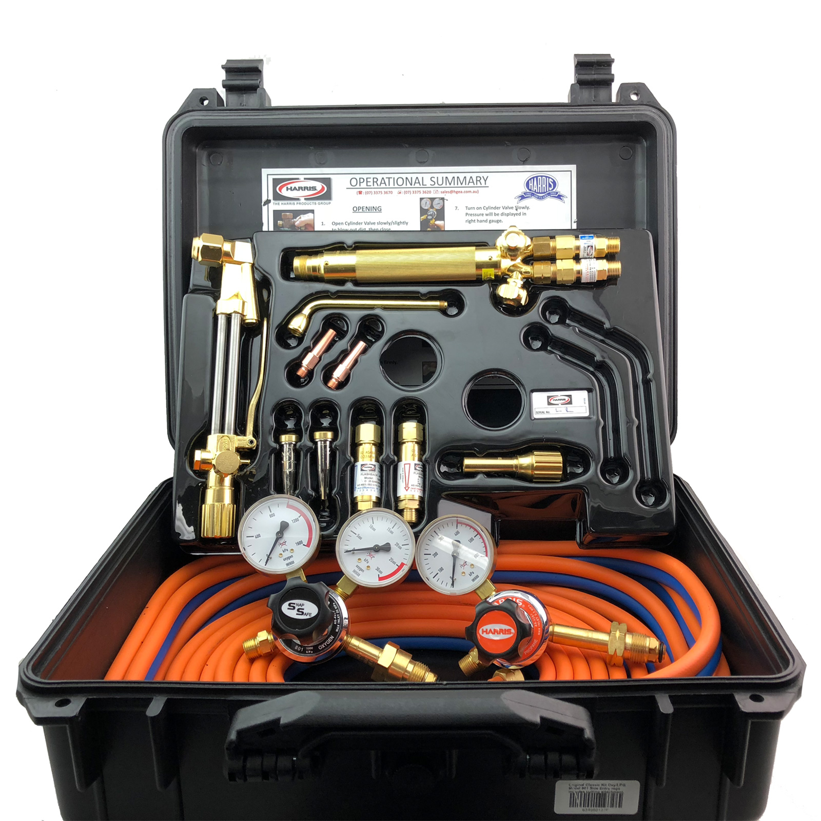 Harris Oxygen / LPG Classic Brazing Cutting Gas Kit with 801 Regulators