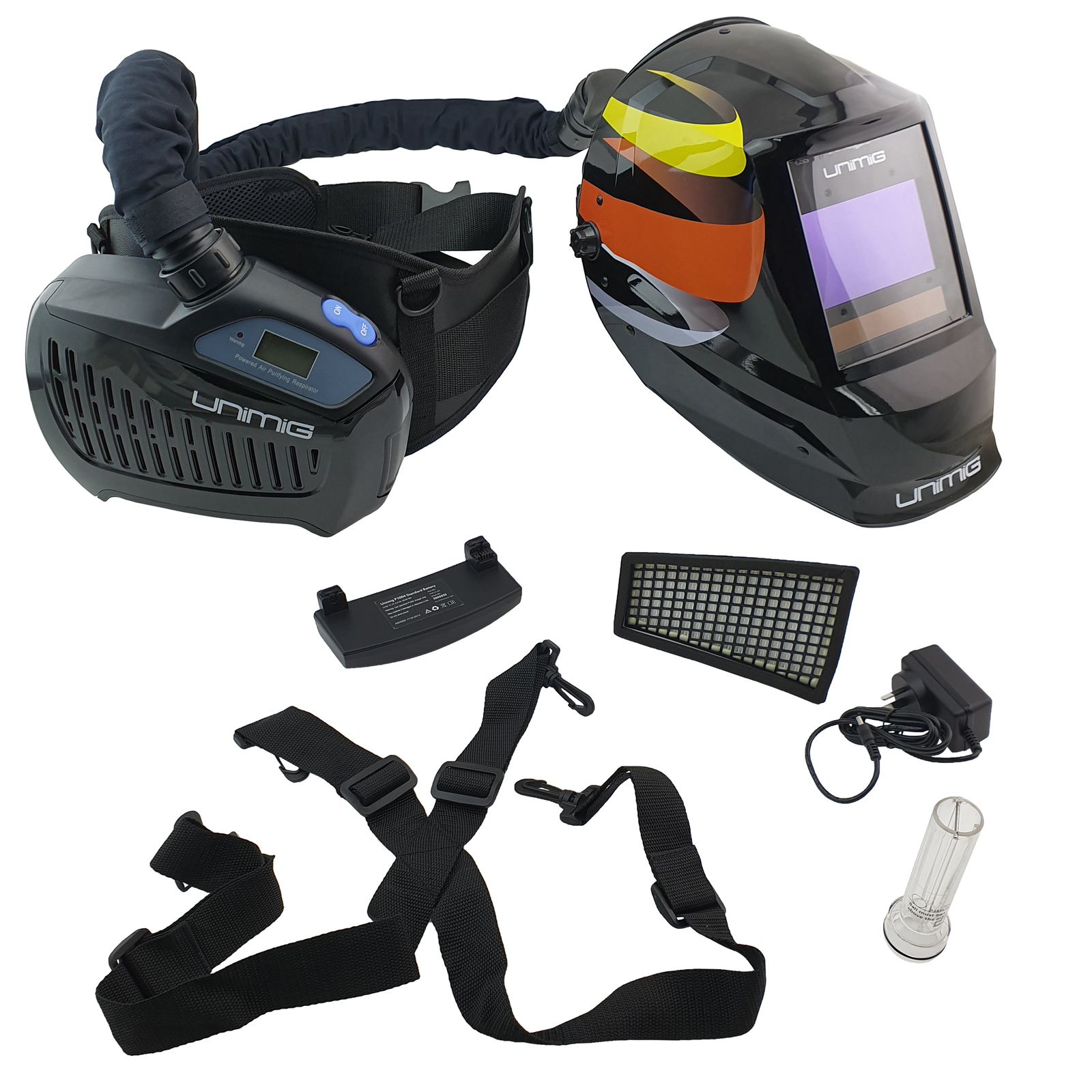 UniMig Powered Air Purifying Welding Helmet with Respirator 9100XXi FX