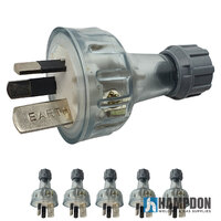 5 x 15A plug 3 Pin Male Extension Lead Plug - 240V 15 Amp