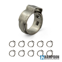 Oetiker style Stainless Single Ear Clamps - Stepless - 8.3mm-10mm - 10 Pack
