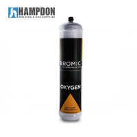 1 x Bromic 1 litre Disposable Oxygen Gas Bottle - 12mm Thread - 400300 - Made in Italy