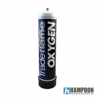 1 x 1 Litre Tradeflame Disposable Oxygen Gas Bottle - 10mm Thread - Made in Italy