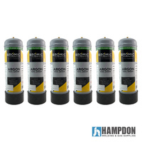 4 x Disposable Gas Bottle - Pure Argon - 2.2 Litre