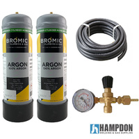 Disposable ARGON Gas Bottle 2.2 Litre - 2 x Bottle Combo Kit
