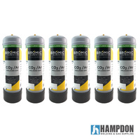 6x Disposable Gas Bottle - Argon / Co2 - 2.2 Litre