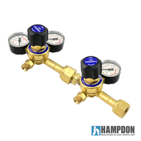 Harris 601 Dual CO2 Regulators with 6mm Barb - 2 Each