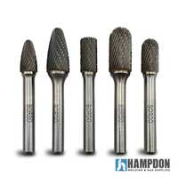 Bordo 5 Piece #5 Express Cut Tungsten Carbide Die grinder Burr Set - 1/4" Shank - 6400-S5 