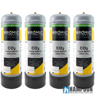 4 x Zip Gas 91295 Sparkling water Disposable Food Grade CO2 bottle Billi 996911 Keg - Made in Italy