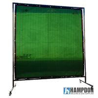 1.8 x 1.8m Green Welding Curtain/Screen and Heavy Duty Frame Combo