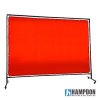 1.8 x 2.7m Red Welding Curtain / Screen and frame Combo