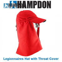 Legionnaire Hat with Throat Cover – Red – One Size Fits All