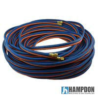 50m Oxy LPG Twin Hose with Fittings - One piece