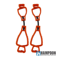 Neon Orange Glove Clip - Interlock Design - 20 Each