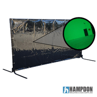 COBRA - 1.8 x 3.4m Green Welding Curtain / Screen and frame Combo