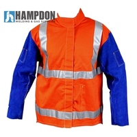 5 x Medium PROMAX HV2 Welding Jacket - Hi-Vis w/ Leather Sleeves + Harness Flap