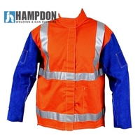 5 x 2XL PROMAX HV2 Welding Jackets - Hi-Vis w/ Leather Sleeves + Harness Flap