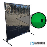 COBRA 1.8 x 1.8m Green Welding Curtain / Screen and Heavy Duty Tube Frame Combo