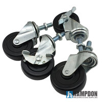 Castor Wheel Set of 4 for Welding Screen - Lockable Heavy Duty 