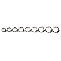 Oetiker style Stainless Single Ear Clamps - Stepless - 10.8-13.3mm - 10 Each