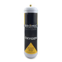 2 x Bromic 1 litre Disposable Oxygen Gas Bottle - 12mm Thread - 400300 - Made in Italy