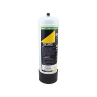 4 x Bromic 2.2 litre Disposable Oxygen Gas Bottle - 12mm Thread