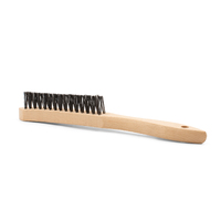 V Shaped Scratch Brush - Carbon Steel - Wooden Handle 3 Row - 12 Pack