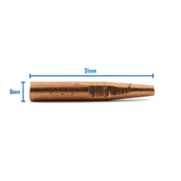 Bernard Style Conical MIG Contact Tips 1.2mm - 5 pack - Long 51mm 