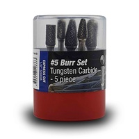 Bordo 5 Piece #5 Express Cut Tungsten Carbide Die grinder Burr Set - 1/4" Shank - 6400-S5 