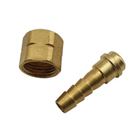 9/16 Left Hand Thread Brass Barb fitting for 8mm Hose - Nut and Barb