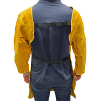 Heavy Duty Leather Welding Apron With Full Length Sleeves - Full Frontal Protection