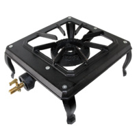 Cast Iron Single Burner Gas Stove LPG Cooker BBQ with Hose & Regulator