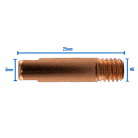 Binzel Style MIG Contact Tips for ALUMINIUM - 0.8mm - 10 pack - M6 x 6mm x 0.8mm