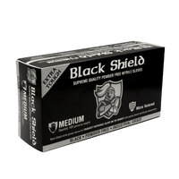 4 x Black Shield Gloves Heavy Duty Nitrile Unpowdered - Medium - Box of 100 Gloves