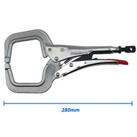 Strong Hand Locking C-Clamp Pliers 280mm Long with Round Ends