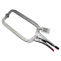 Strong Hand Locking C-Clamp Deep Pliers 480mm Long with Swivel Pad Ends