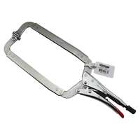 5 x Strong Hand Locking C-Clamp Deep Pliers 480mm Long with Swivel Pad Ends