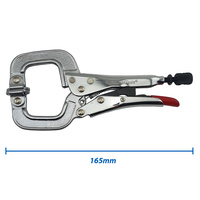 Strong Hand Locking C-Clamp Pliers 165mm Long with Swivel Pad Ends