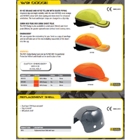 Dodge Bump Cap - 30mm short Peak - Neon Orange w/ silver strip