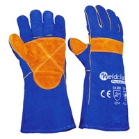 Promax Blue Mig Welding Gloves - 6 Pairs - 40cm Long